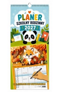 Kalendarz 2027 planer szkolny rodzinny