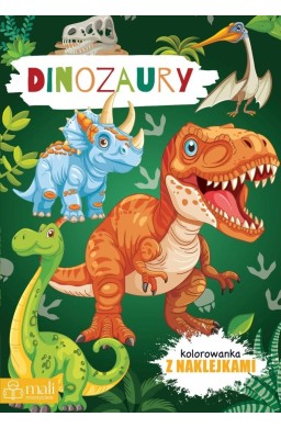 Dinozaury. Kolorowanka z naklejkami