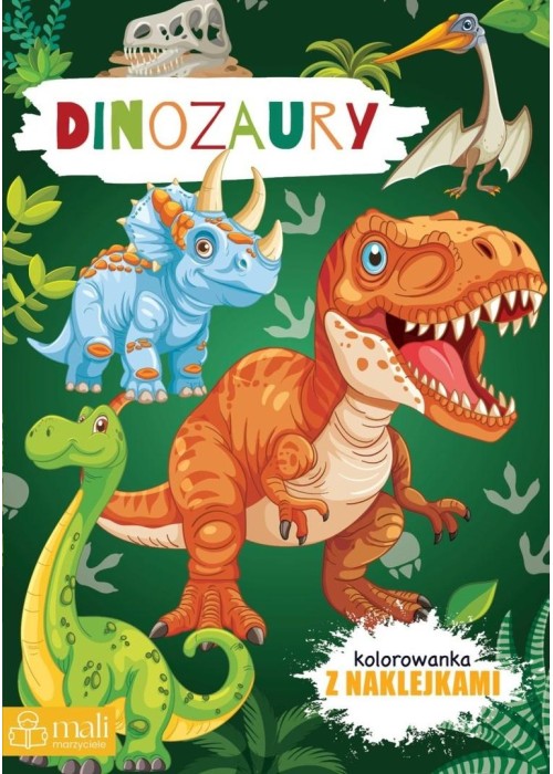 Dinozaury. Kolorowanka z naklejkami