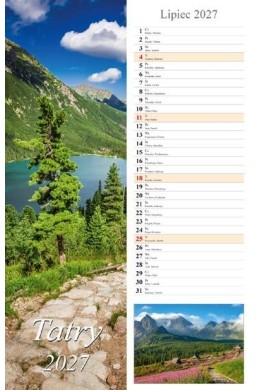 Kalendarz 2027 ścienny pasek Tatry