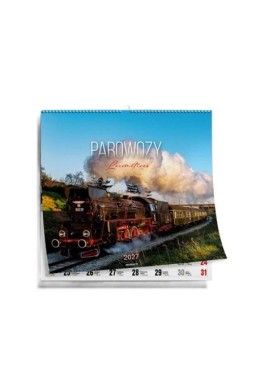 Kalendarz 2027 ścienny 32x32cm Parowozy