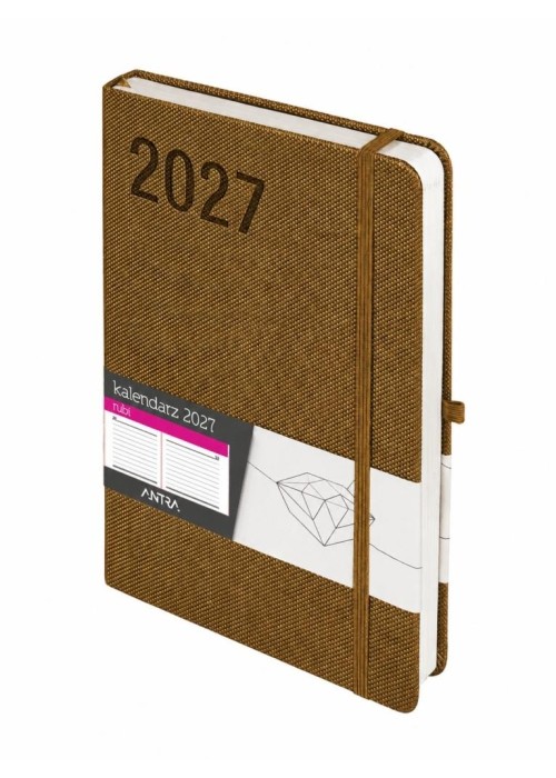 Kalendarz 2027 Rubi A5 dzienny złoty