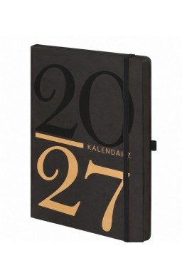 Kalendarz 2027 Kraft A5 dzienny czarny