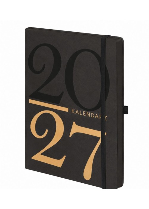 Kalendarz 2027 Kraft A5 dzienny czarny