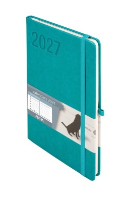 Kalendarz 2027 Minimalizm A5 tygodniowy turkusowy