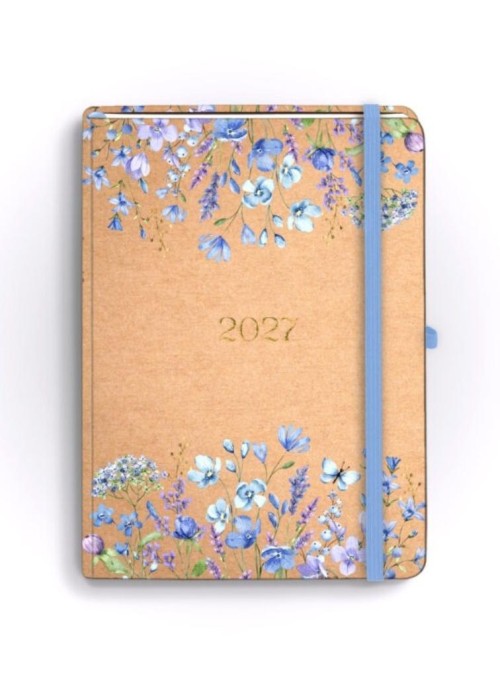 Kalendarz 2027 Kraft A5 tygodniowy blue