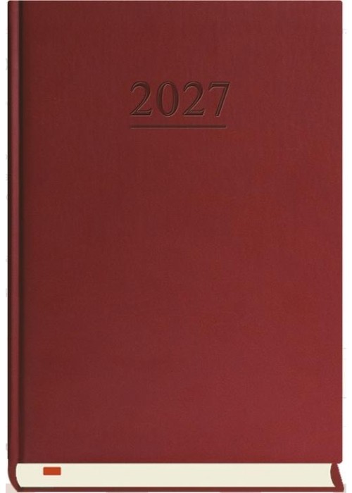 Terminarz 2027 A5 dzienny Menadżera bordo