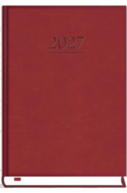 Terminarz 2027 B6 dzienny Powszechny bordo