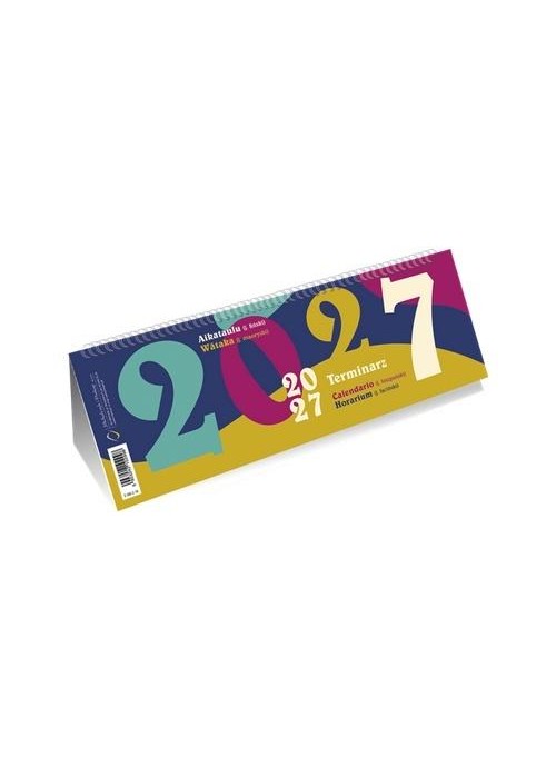 Kalendarz 2027 poziomy ze spiralką