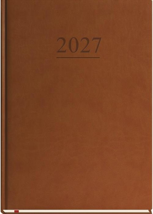 Terminarz 2027 B5 tygodniowy klasyczny brąz
