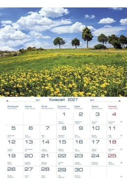 Kalendarz 2027 Barwy natury