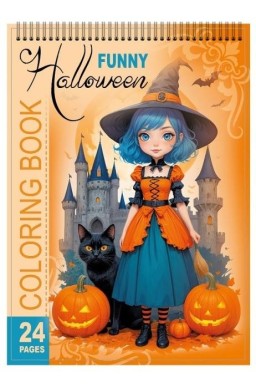 Kolorowanka z naklejkami 12 stron Funny Halloween
