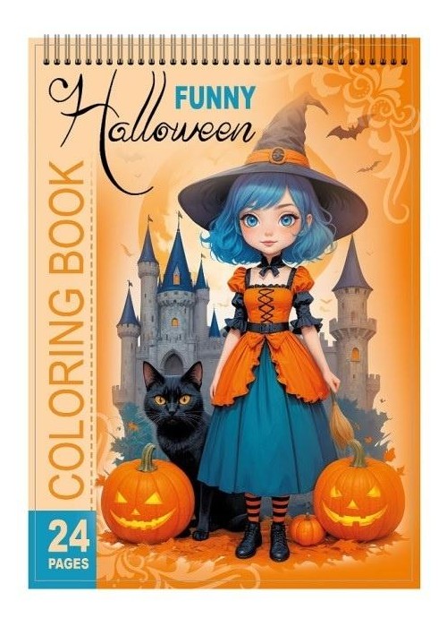 Kolorowanka z naklejkami 12 stron Funny Halloween