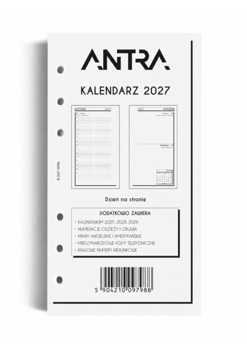 Wkład kalendarzowy 2027 Memofix B6 ST/DNS