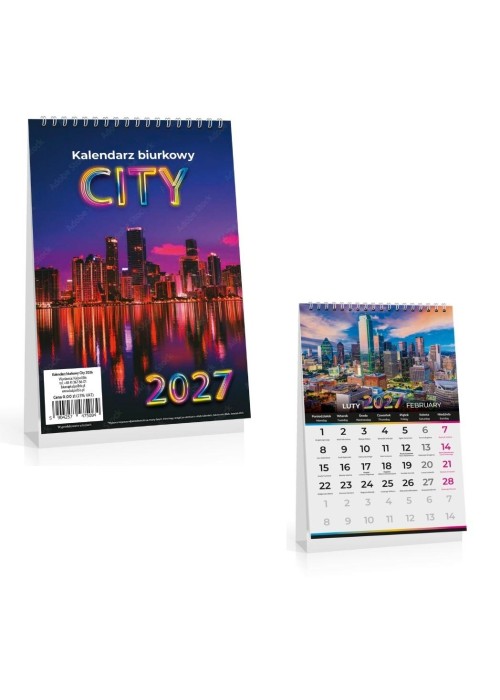 Kalendarz 2027 biurkowy City