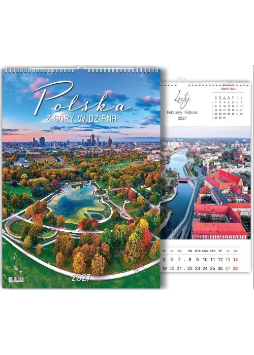 Kalendarz 2027 wieloplanszowy Polska z góry