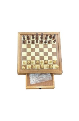Szachy magnetyczne drewniane z szufladami