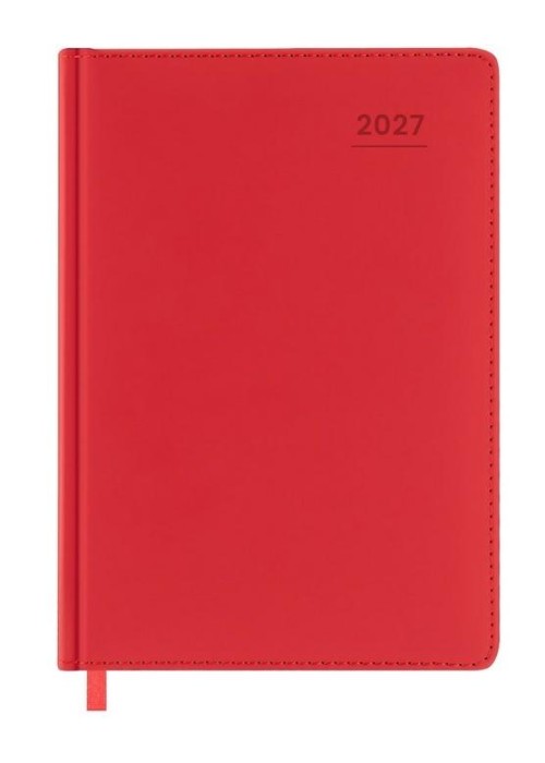 Terminarz 2027 A5 dzienny czerwony