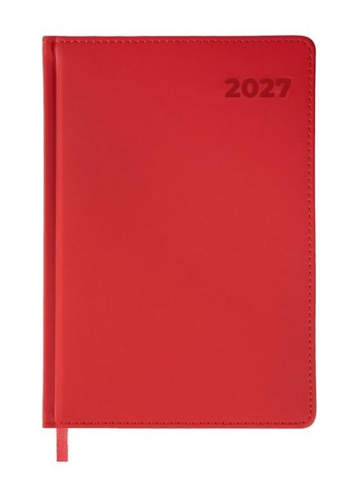 Terminarz 2027 A5 dzienny czerwony