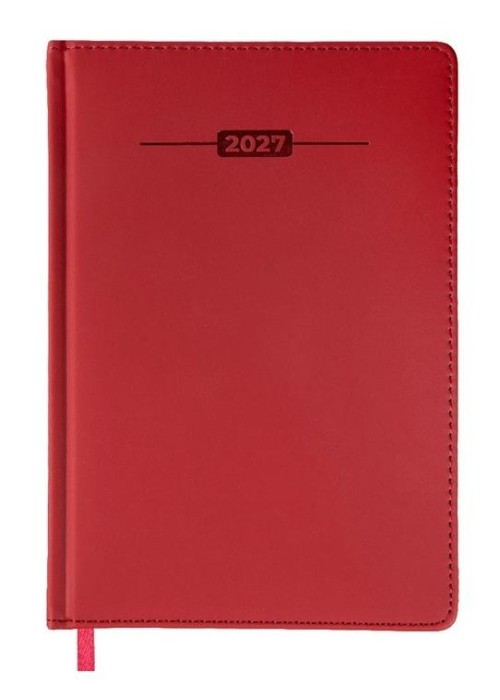 Terminarz 2027 A5 dzienny czerwony