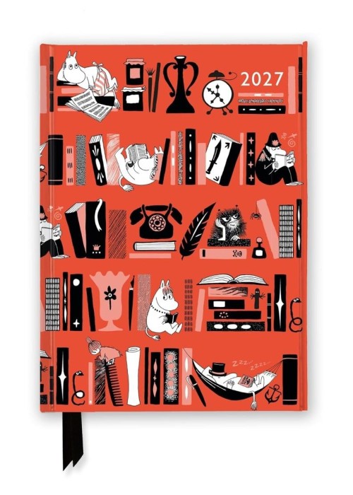 Terminarz 2027 A5 TW Muminki Półki z ksiżkami