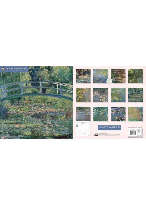 Kalendarz 2027 ścienny kwadrat Lilie wodne Monet