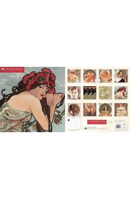 Kalendarz 2027 ścienny kwadrat Alphonse Mucha
