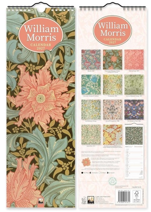 Kalendarz 2027 paskowy William Morris