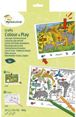 Kolorowanki A4 Szukaj i znajdź - Zoo