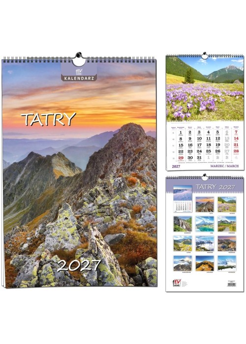 Kalendarz 2027 7 planszowy Tatry