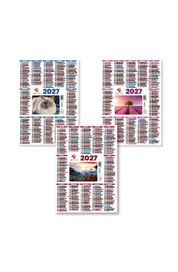 Kalendarz 2027 plakietka listkowy MIX