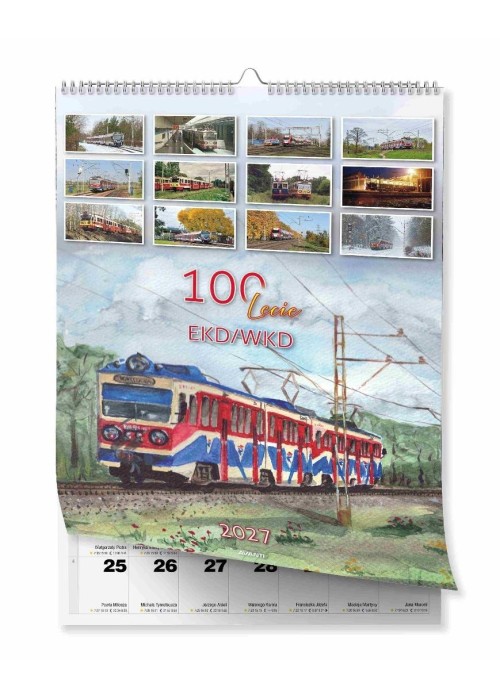 Kalendarz 2027 ścienny A3 100-lecie kolejki WKD