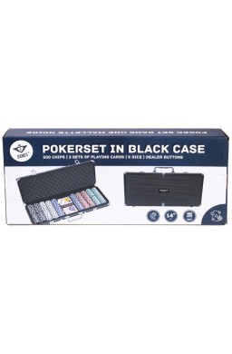 Zestaw do pokera w czarnym etui z 500 żetonami