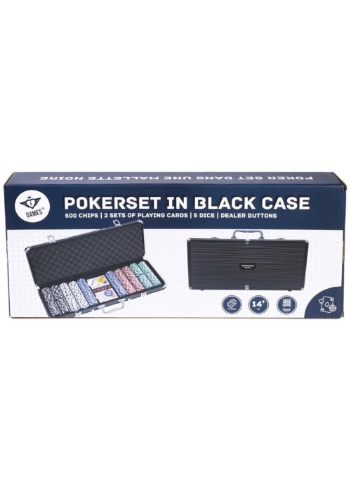 Zestaw do pokera w czarnym etui z 500 żetonami