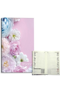 Kalendarz 2027 A6 tygodniowy Kwiaty Pastel