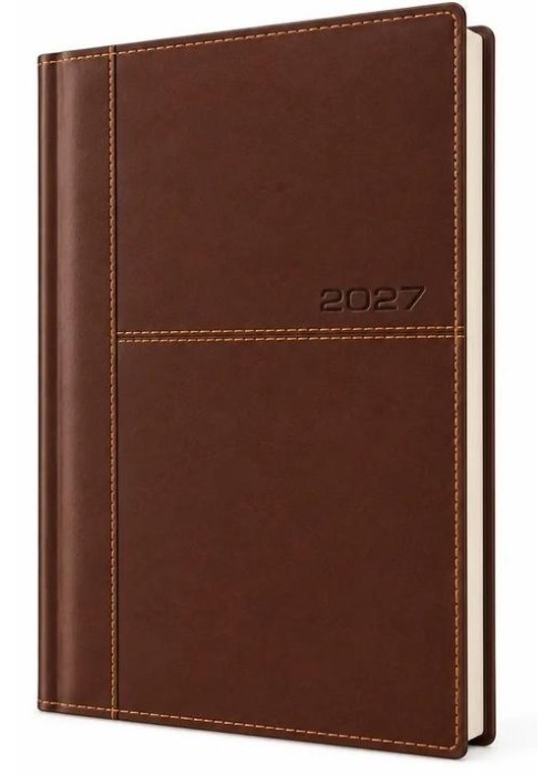 Kalendarz 2027 A5 Tygodniowy Brązowy