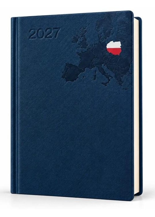 Kalendarz 2027 A5 dzienny Polska Granatowy
