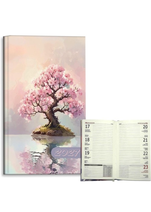 Kalendarz 2027 A6 tygodniowy Sakura Pastel