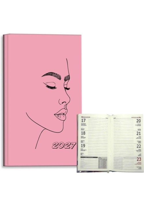 Kalendarz 2027 A6 tygodniowy Kobieta Beauty