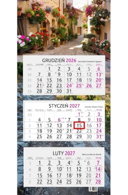 Kalendarz 2027 trójdzielny gł.płaska Uliczka