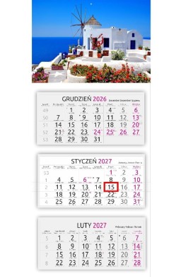 Kalendarz 2027 trójdzielny gł. wypukła Grecja