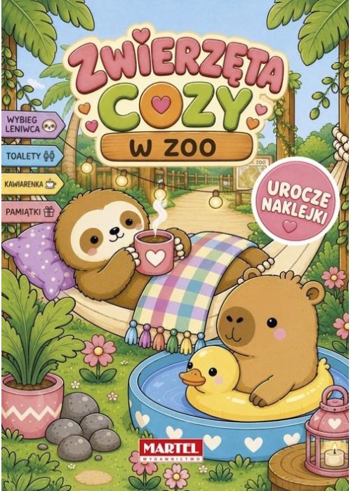 Zwierzęta cozy w zoo z naklejkami