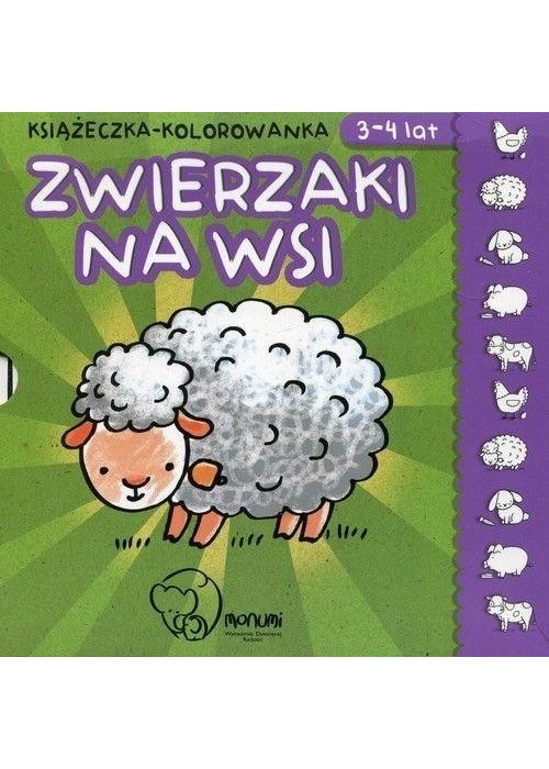 Książeczka-kolorowanka. Zwierzaki na wsi 3-4 lat