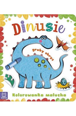 Kolorowanka malucha z grubym obrysem. Dinusie