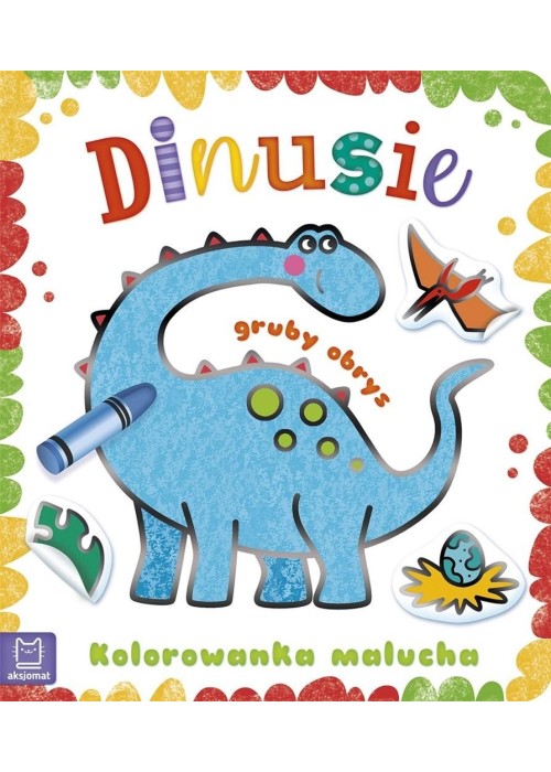 Kolorowanka malucha z grubym obrysem. Dinusie