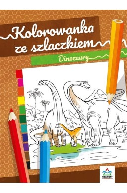 Kolorowanka ze szlaczkiem. Dinozaury