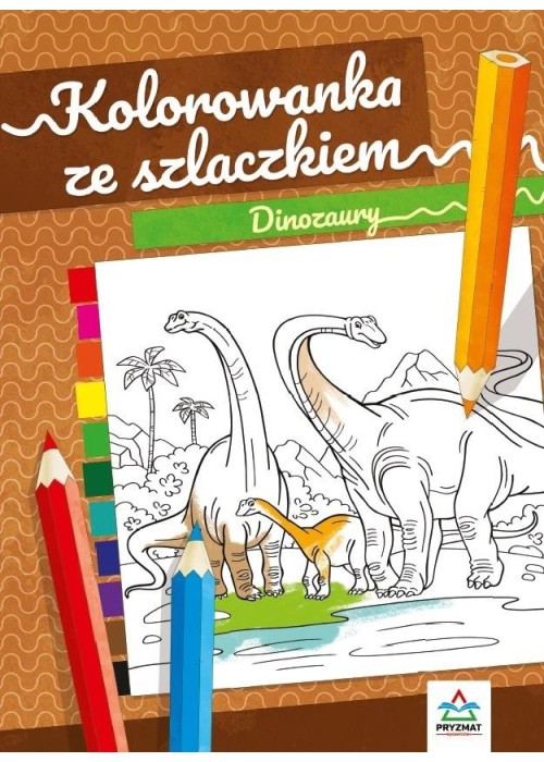 Kolorowanka ze szlaczkiem. Dinozaury