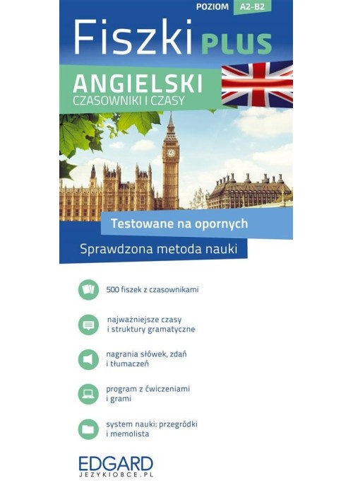 Angielski. Czasowniki i czasy. Fiszki PLUS