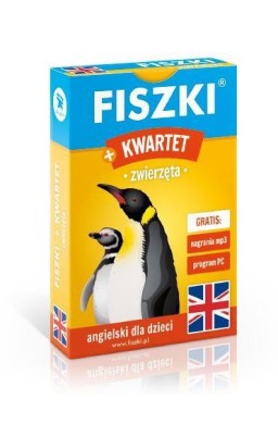 Angielski. Fiszki + Gra Kwartet - zwierzęta