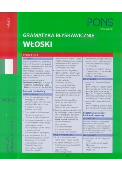 Gramatyka błyskawicznie. Włoski PONS